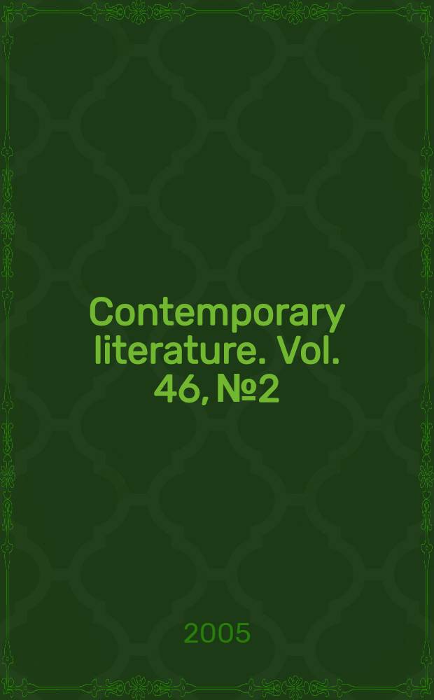 Contemporary literature. Vol. 46, № 2