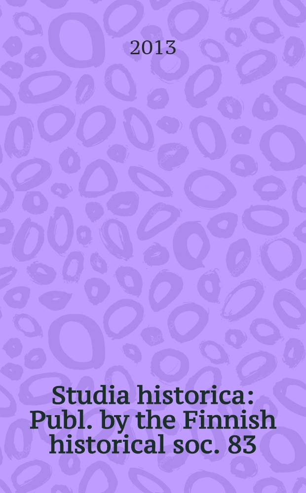 Studia historica : Publ. by the Finnish historical soc. 83 : Finnish consumption = Финское потребление