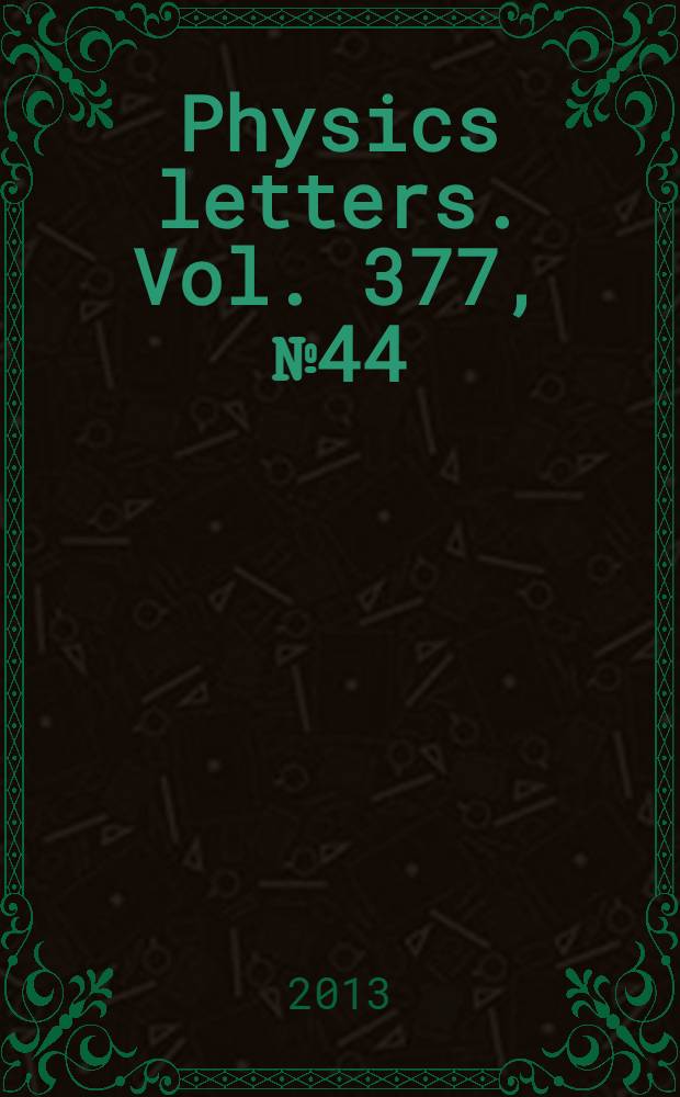 Physics letters. Vol. 377, № 44
