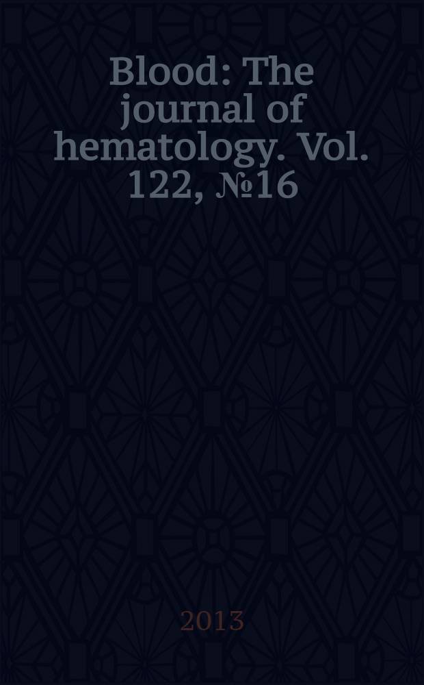 Blood : The journal of hematology. Vol. 122, № 16