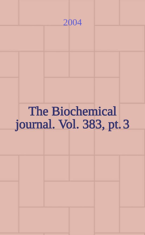 The Biochemical journal. Vol. 383, pt. 3