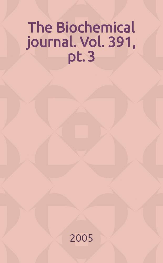 The Biochemical journal. Vol. 391, pt. 3