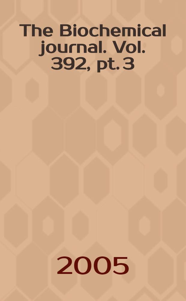 The Biochemical journal. Vol. 392, pt. 3