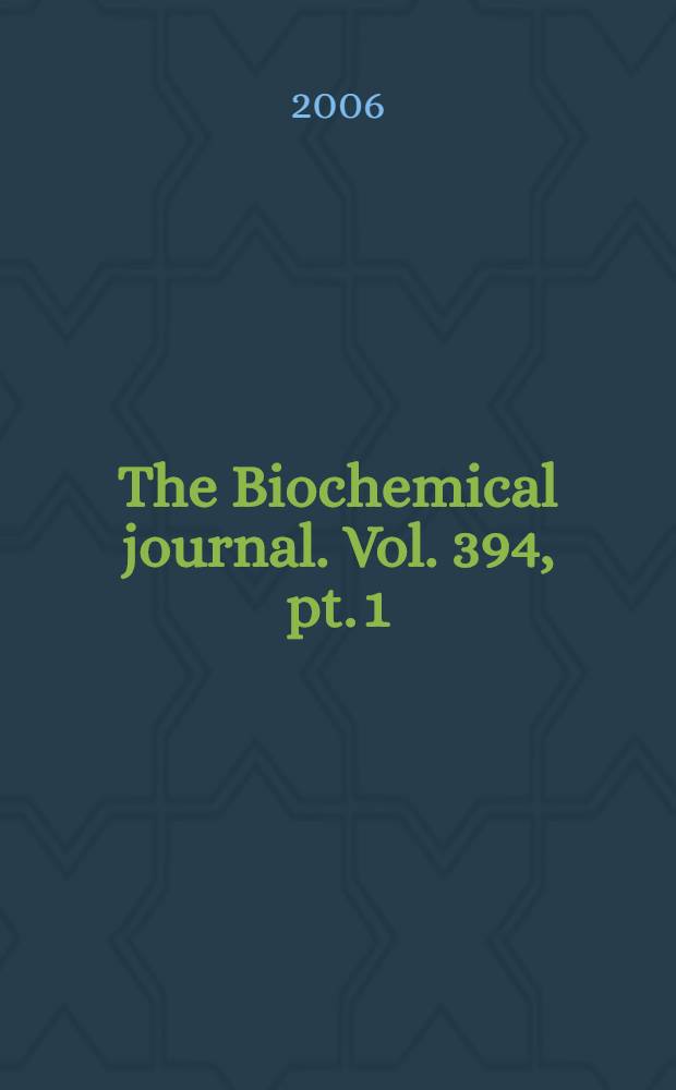The Biochemical journal. Vol. 394, pt. 1