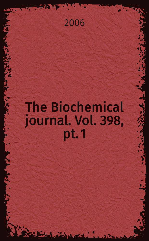 The Biochemical journal. Vol. 398, pt. 1