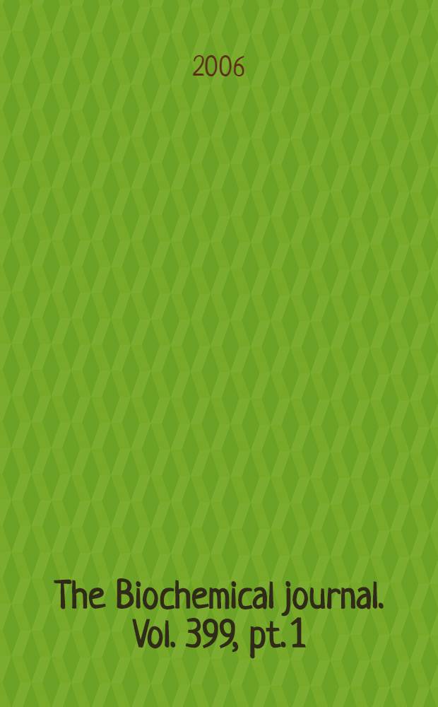 The Biochemical journal. Vol. 399, pt. 1