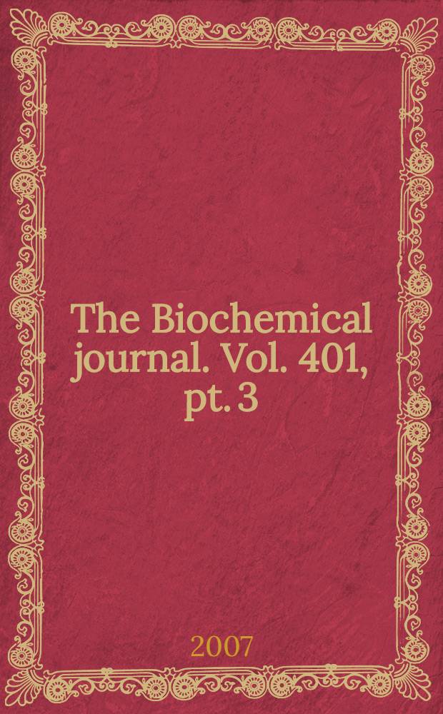 The Biochemical journal. Vol. 401, pt. 3