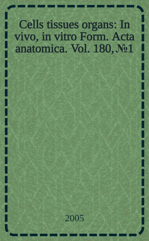 Cells tissues organs : In vivo, in vitro Form. Acta anatomica. Vol. 180, № 1 : Advancing diagnostic approaches for temporomandibular joint disorders