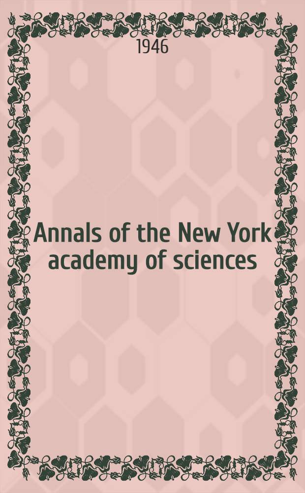 Annals of the New York academy of sciences : Late Lyceum of natural history. Vol.46, art.8 : Lymph