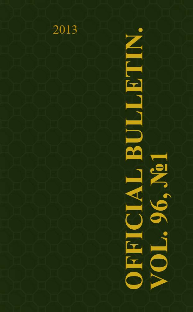 Official bulletin. Vol. 96, № 1