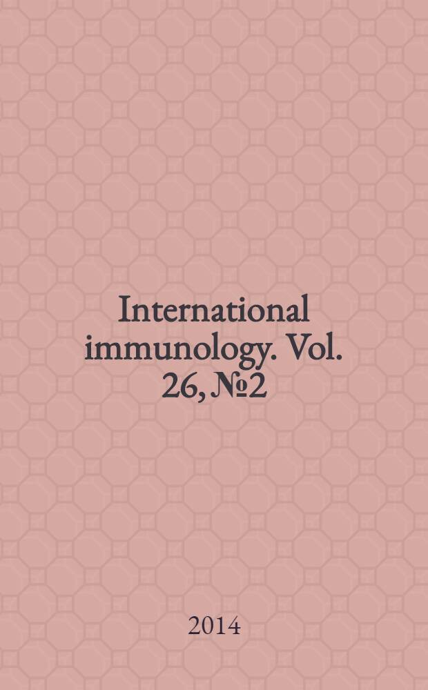 International immunology. Vol. 26, № 2