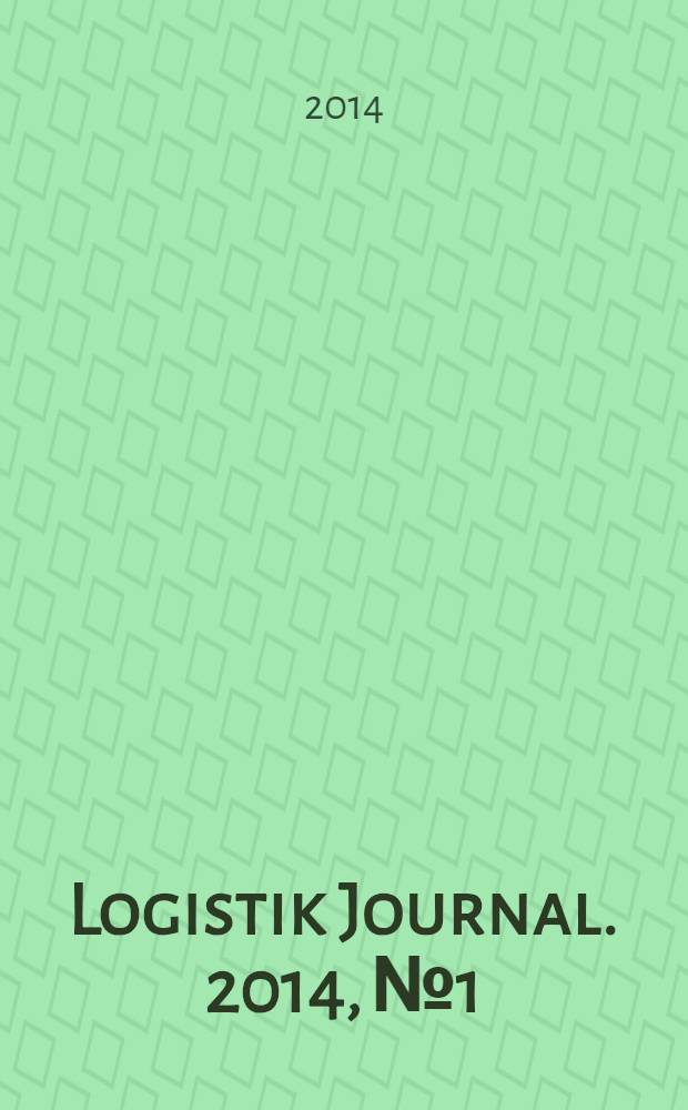 Logistik Journal. 2014, № 1