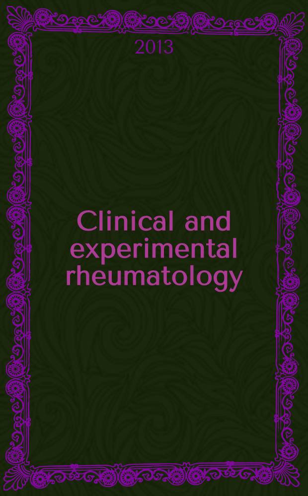 Clinical and experimental rheumatology : An Intern. j. of rheumatic a. connective tissue diseases. 2013 к vol. 31, № 6, suppl. 79