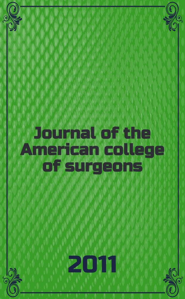 Journal of the American college of surgeons : Formerly Surgery, gynecology & obstetrics. 2011 к vol. 213, № 3, suppl. : Abstracts for the 66th Annual sessions of the Owen H Wangensteen forum on fundamental surgical problems = Тезисы 66 ежегодной сессии форума фундаментальных хирургических проблем.