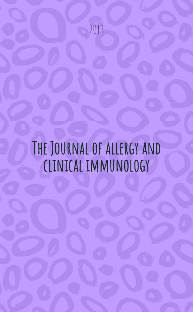 The Journal of allergy and clinical immunology : Including "Allergy abstracts" Offic. organ of Amer. acad. of allergy. Vol. 132, № 5