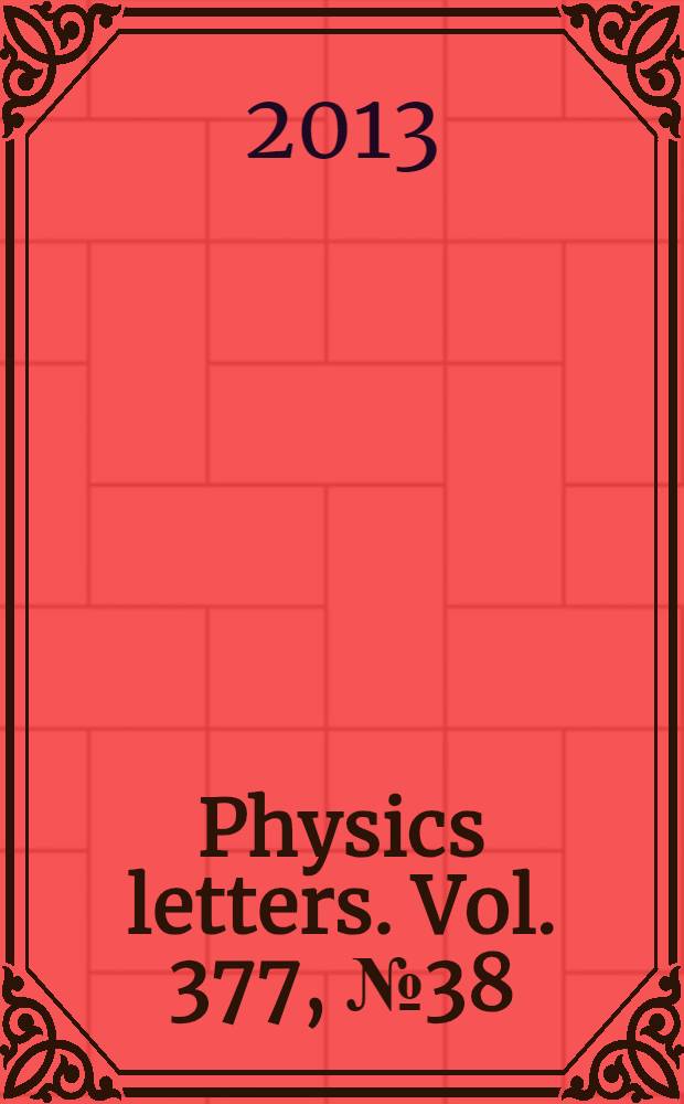 Physics letters. Vol. 377, № 38