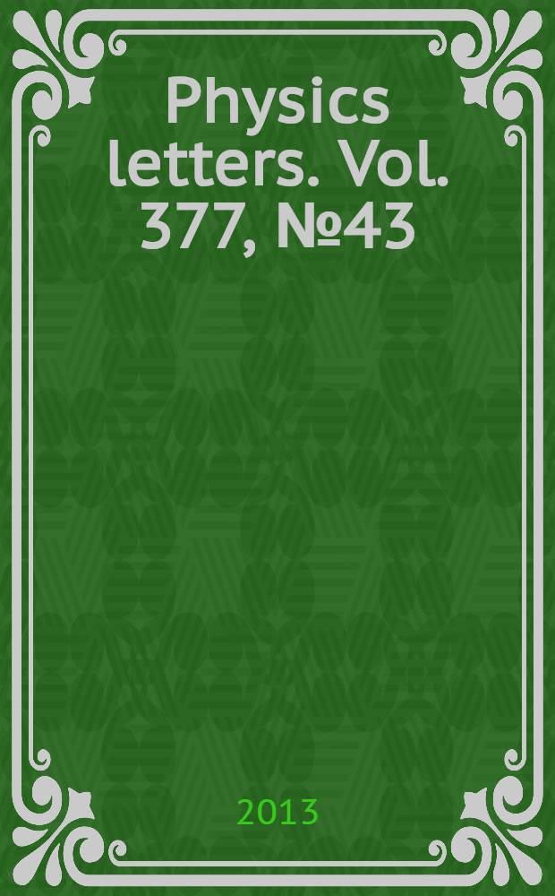 Physics letters. Vol. 377, № 43