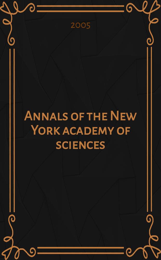 Annals of the New York academy of sciences : Late Lyceum of natural history. Vol.1040 : Trends in comparative endocrinology and neurobiology