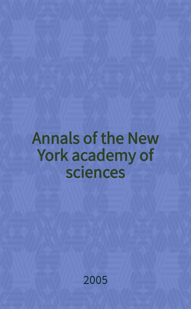 Annals of the New York academy of sciences : Late Lyceum of natural history. Vol.1041 : Relaxin and related peptides