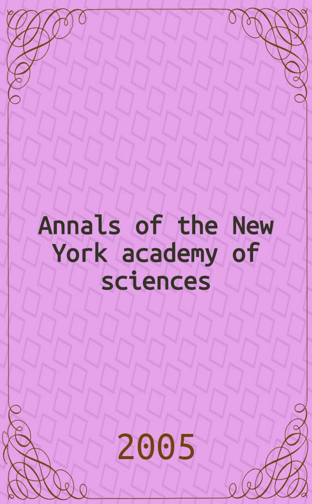 Annals of the New York academy of sciences : Late Lyceum of natural history. Vol.1049 : Stem cell biology