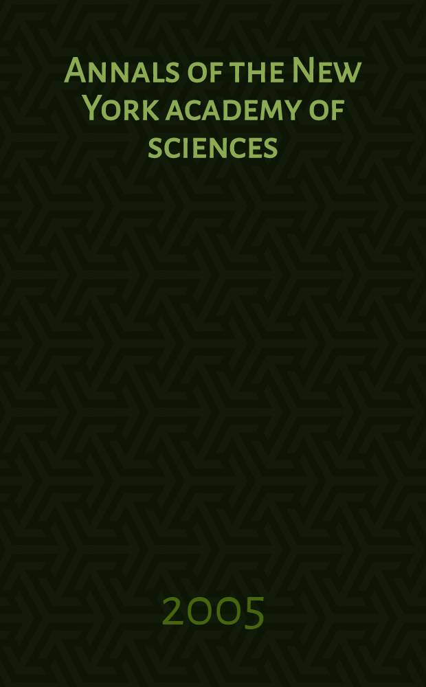 Annals of the New York academy of sciences : Late Lyceum of natural history. Vol.1055 : Longevity health sciences