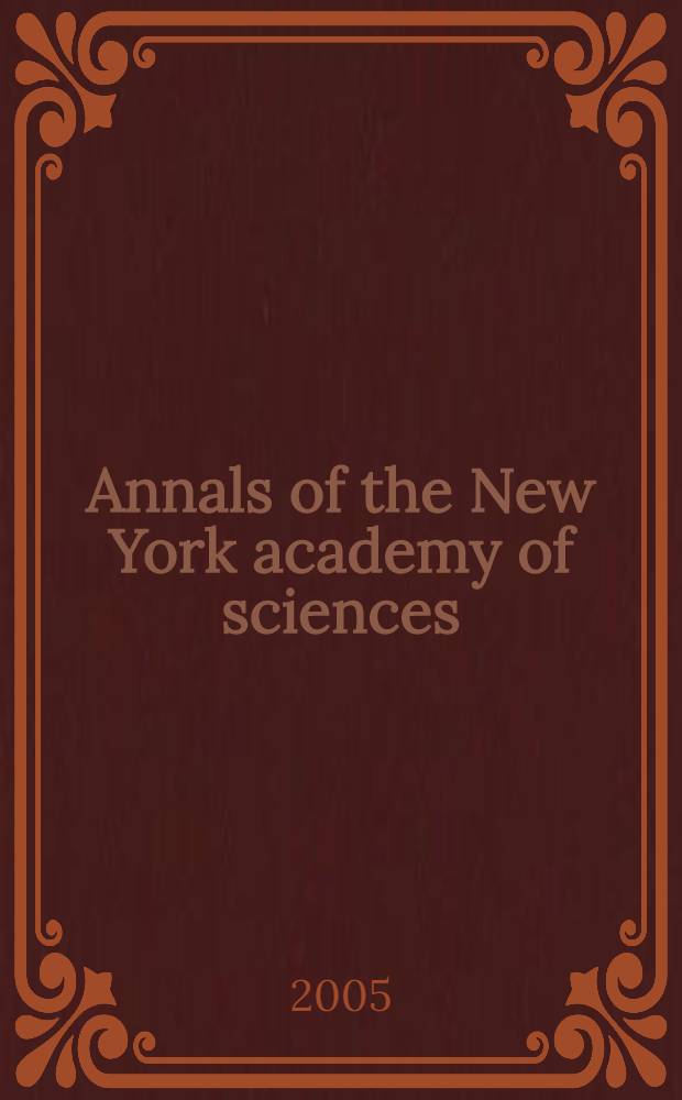 Annals of the New York academy of sciences : Late Lyceum of natural history. Vol.1059 : Tumor progression and therapeutic resistance