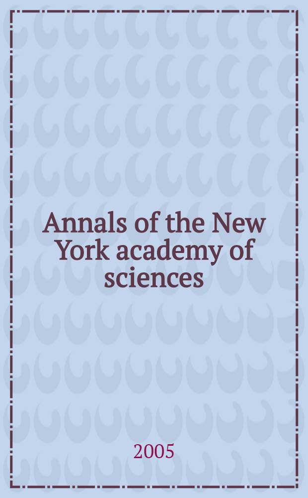 Annals of the New York academy of sciences : Late Lyceum of natural history. Vol.1063 : Rickettsioses