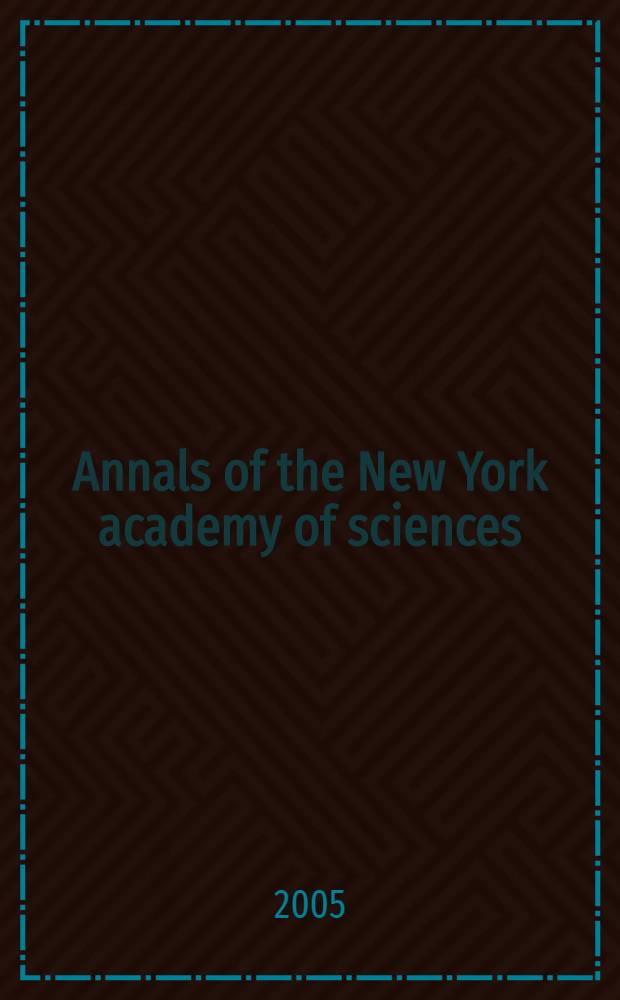 Annals of the New York academy of sciences : Late Lyceum of natural history. Vol.1066 : Cell injury