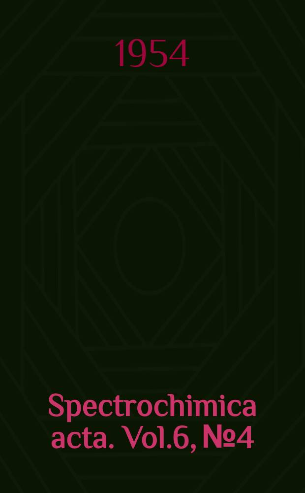 Spectrochimica acta. Vol.6, №4