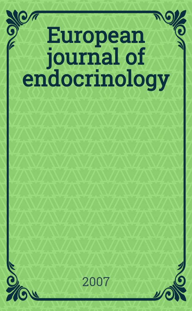 European journal of endocrinology : Formerly Acta ecdocrinologica Offic. j. of the Europ. federation of endocrine soc. Vol.157, № 3