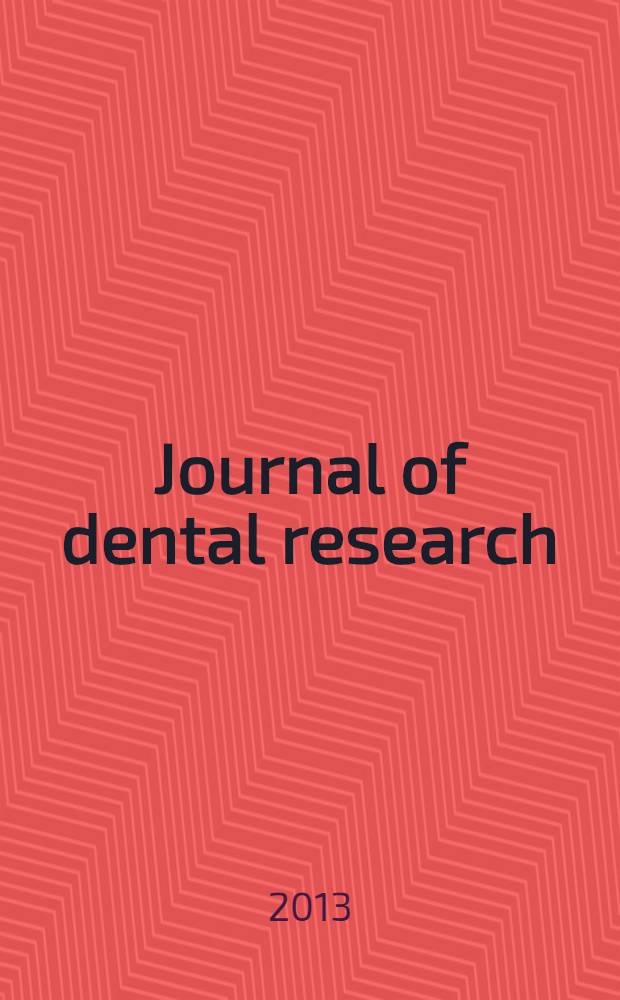 Journal of dental research : Off. publ. of the Intern. ass. for dental research. Vol. 92, № 11