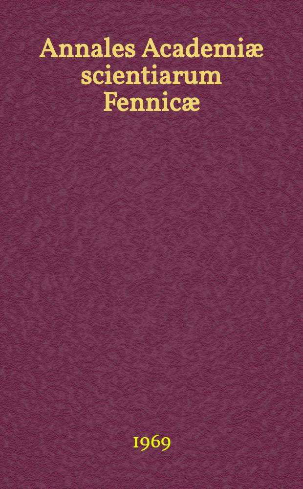 Annales Academiæ scientiarum Fennicæ : Definitions for quasiregular mappings