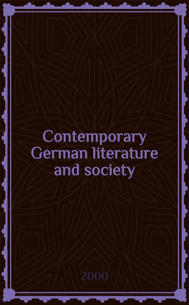 Contemporary German literature and society