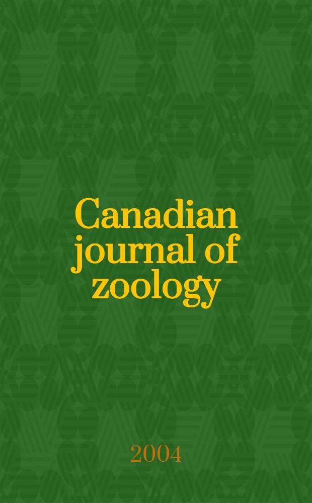 Canadian journal of zoology : [Formerly Section D. Canadian journal of research]. Vol. 82, № 9