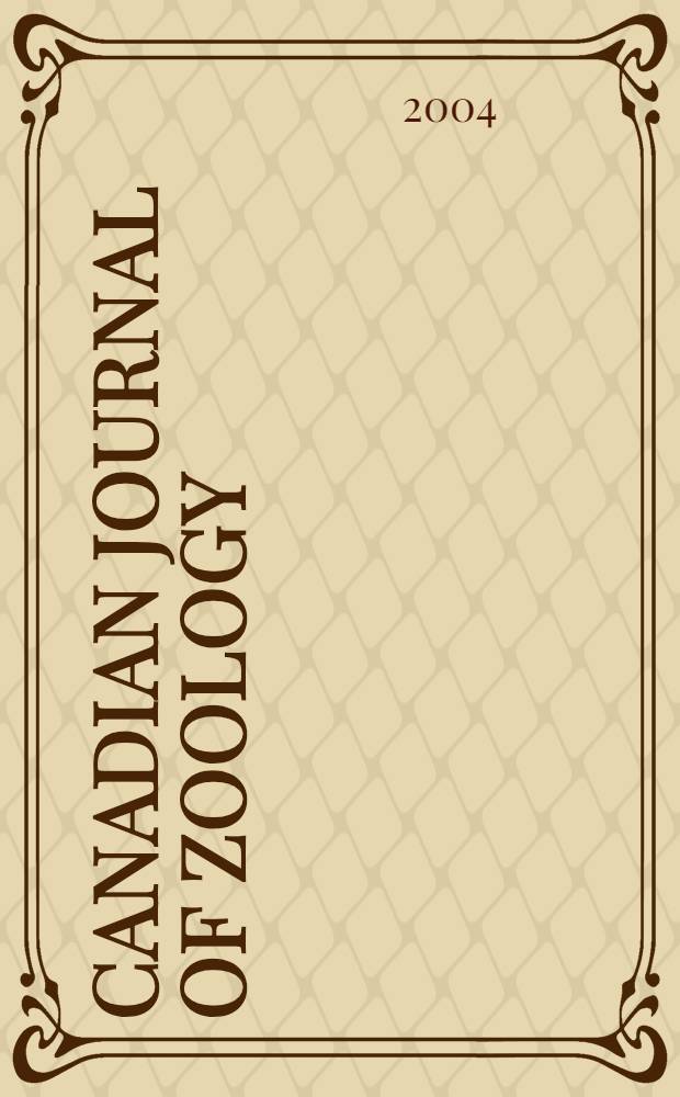 Canadian journal of zoology : [Formerly Section D. Canadian journal of research]. Vol. 82, № 11