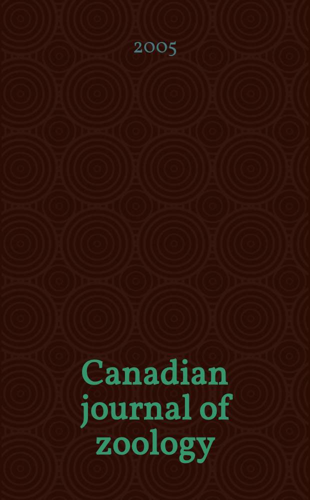 Canadian journal of zoology : [Formerly Section D. Canadian journal of research]. Vol. 83, № 1