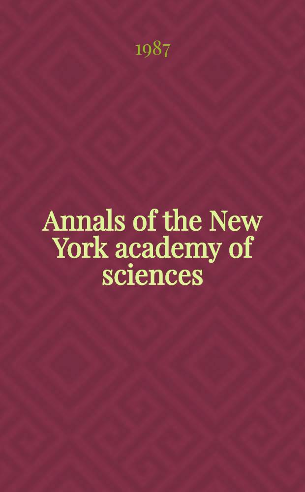 Annals of the New York academy of sciences : Late Lyceum of natural history. Vol. 503 : 1986