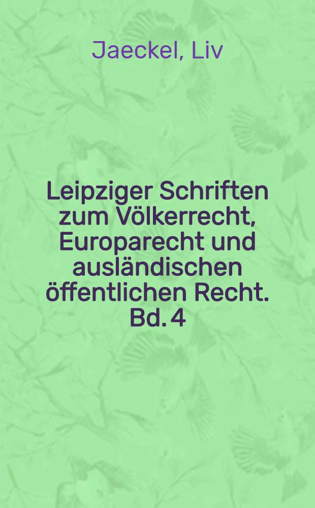 Leipziger Schriften zum Völkerrecht, Europarecht und ausländischen öffentlichen Recht. Bd. 4 : Schutzpflichten im deutschen und europäischen Recht = Обязательства в немецком и европейском праве