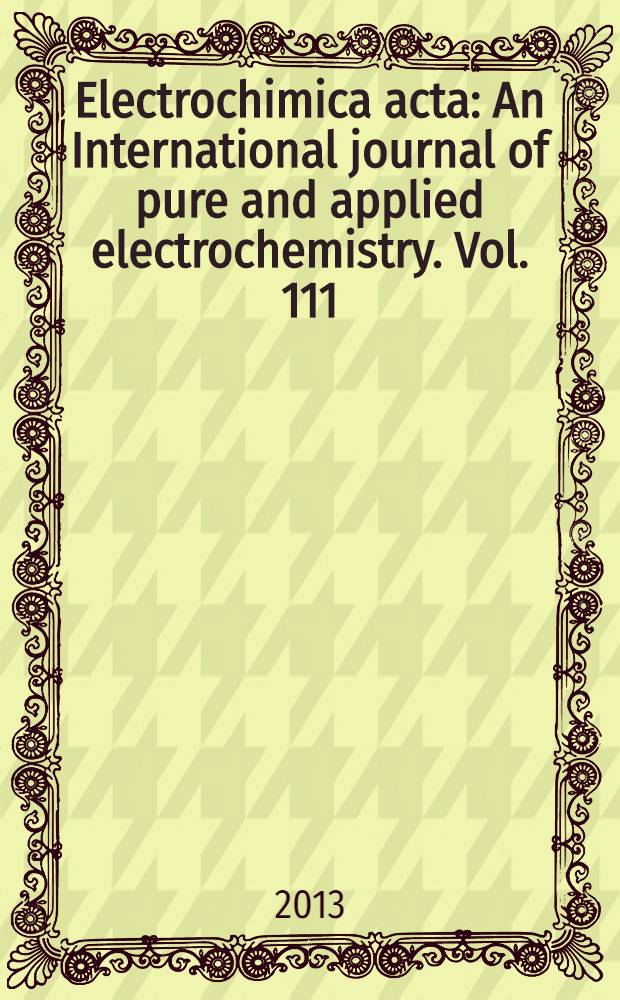 Electrochimica acta : An International journal of pure and applied electrochemistry. Vol. 111