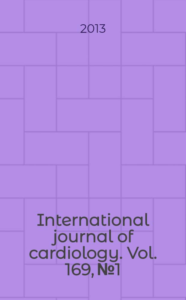 International journal of cardiology. Vol. 169, № 1