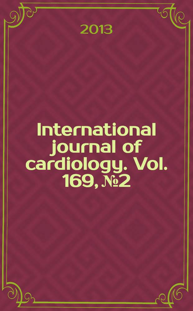International journal of cardiology. Vol. 169, № 2