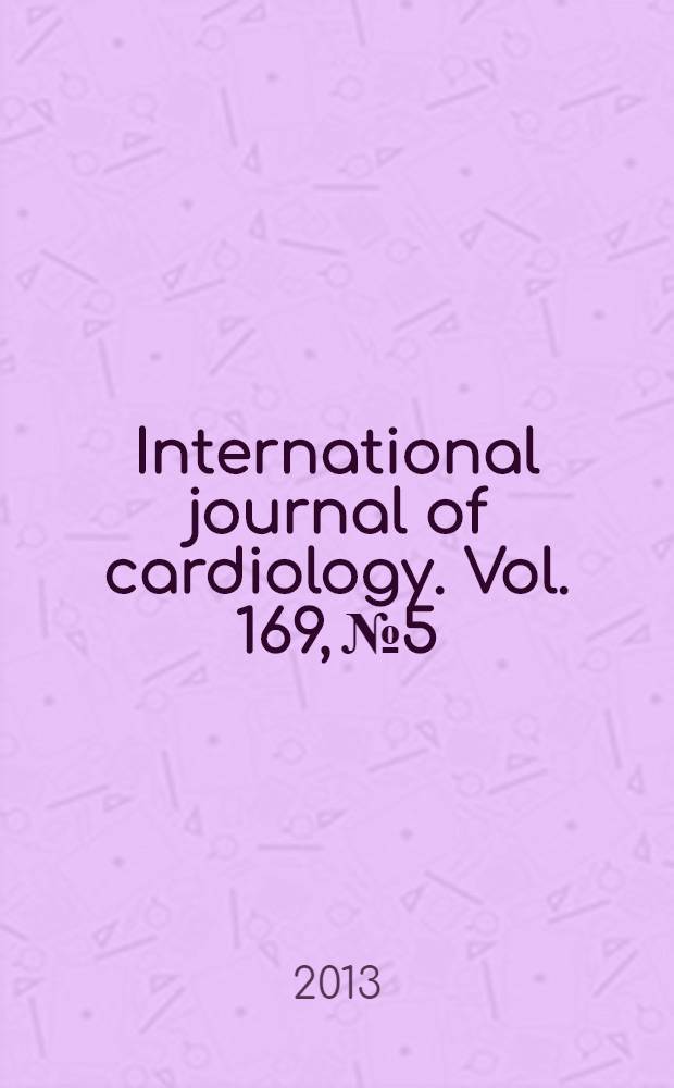 International journal of cardiology. Vol. 169, № 5