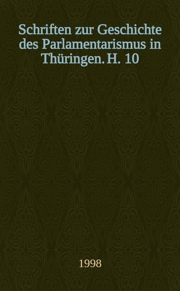 Schriften zur Geschichte des Parlamentarismus in Thüringen. H. 10 : Heinrich Luden als Parlamentarier. Landschafts- und Landtagssyndikus Bernhard Friedrich Rudolf Kuhn : eine biographische Skizze = Генрих Люден как парламентарий. Исследование истории раннего парламентаризма в Саксен-Веймар-Эйзенахе, 1816-1832.