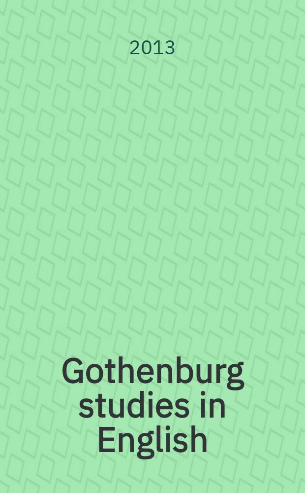 Gothenburg studies in English : Language, football and all that jazz = Язык, футбол и весь этот джаз