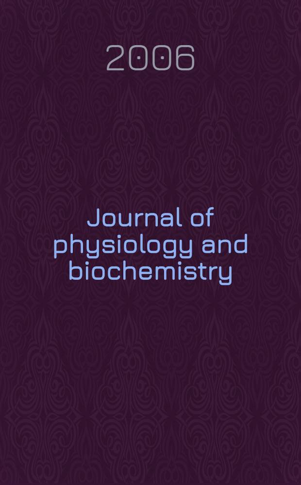 Journal of physiology and biochemistry : Formerly Revista española de fisiología. Vol. 62, № 2
