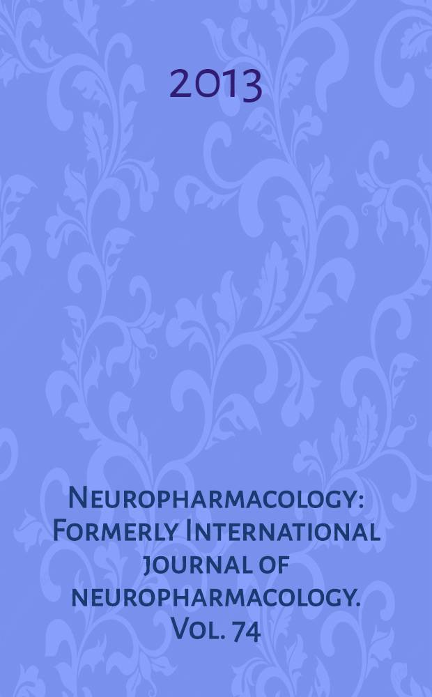 Neuropharmacology : Formerly International journal of neuropharmacology. Vol. 74 : Glutamate receptor-dependent synaptic plasticity = Глутаматные рецепторы - зависимость синаптической пластичности.