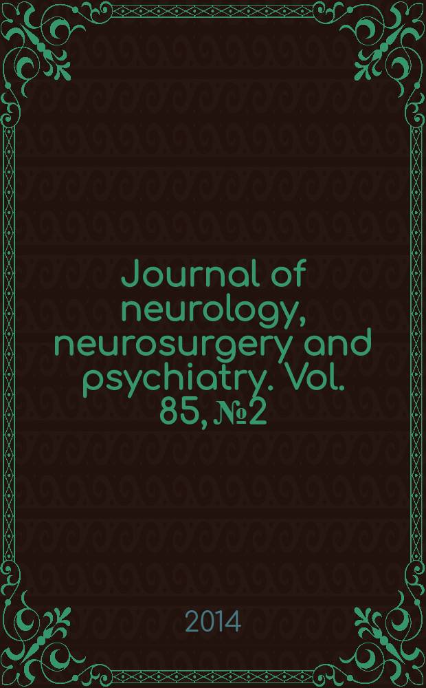 Journal of neurology, neurosurgery and psychiatry. Vol. 85, № 2