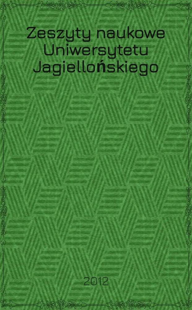 Zeszyty naukowe Uniwersytetu Jagiellońskiego