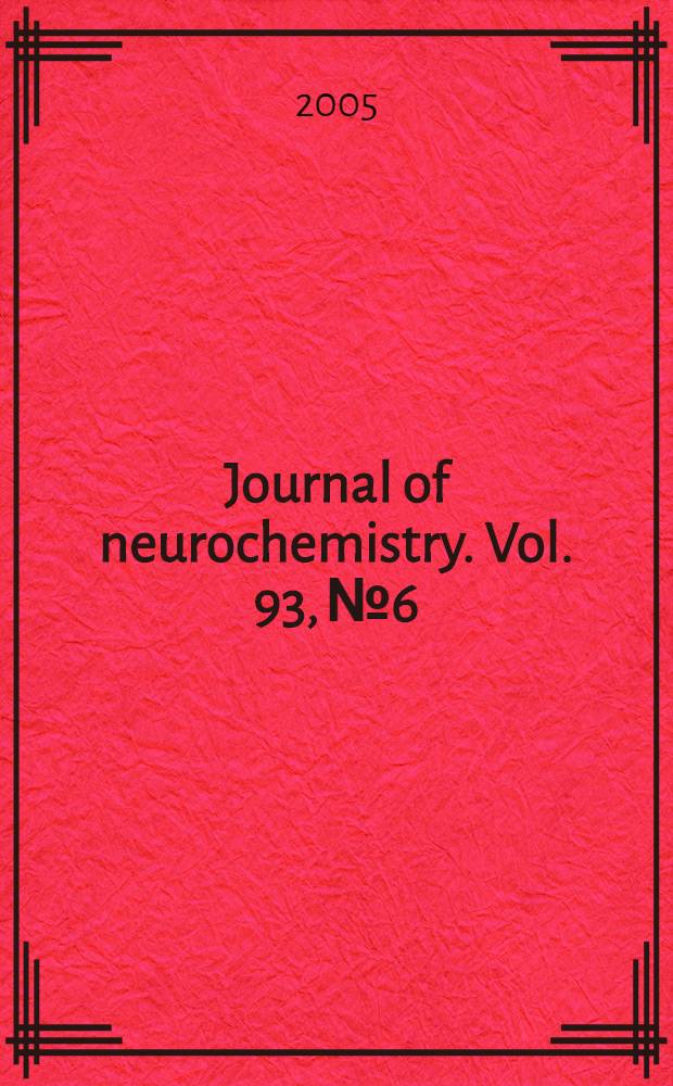 Journal of neurochemistry. Vol. 93, № 6