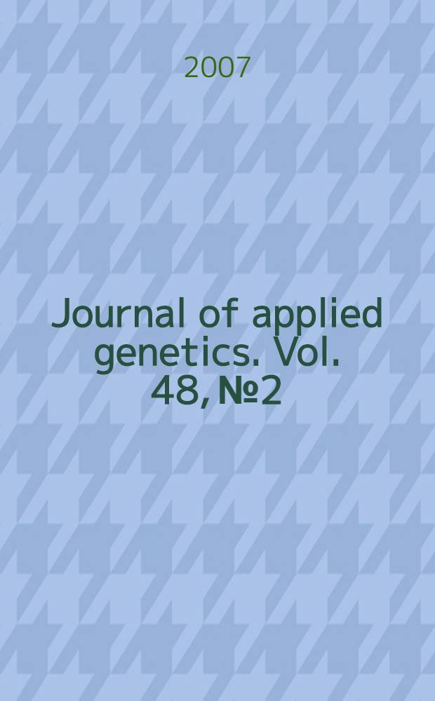 Journal of applied genetics. Vol. 48, № 2